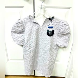 NWT Grey top with puffy sleeves